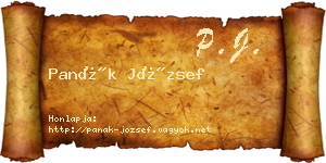 Panák József névjegykártya